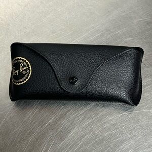 Authentic RayBan Leather Case ONLY -Black with Cleaning Cloth - NWOT